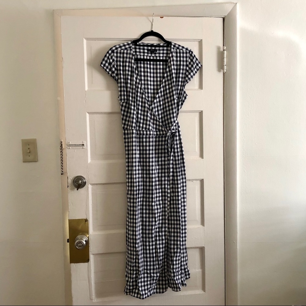 J.Crew - Midi wrap dress in soft rayon gingham